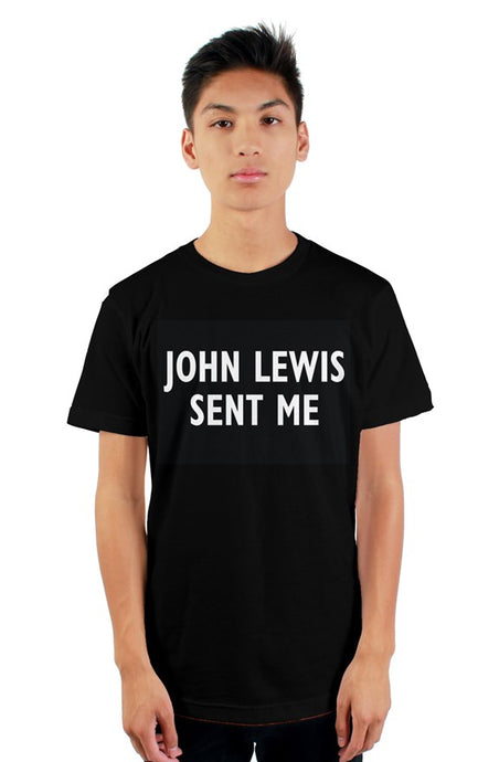 John Lewis Sent Me T - White on Black